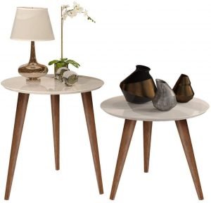 Conjunto 2 Mesas Lateral e Apoio Retrô Cissa